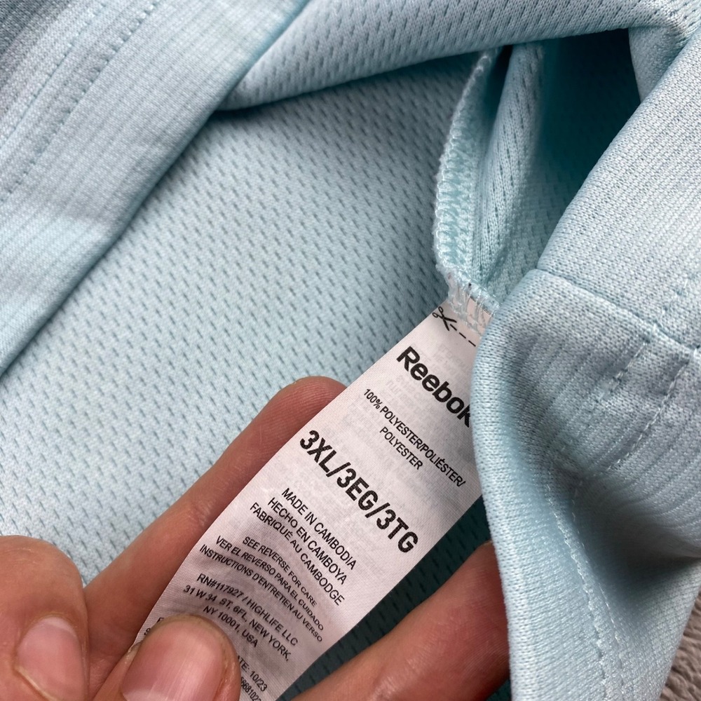 Reebok Mens Athletic Polo Mens 3XL Light Blue Breathable - Picture 11 of 16